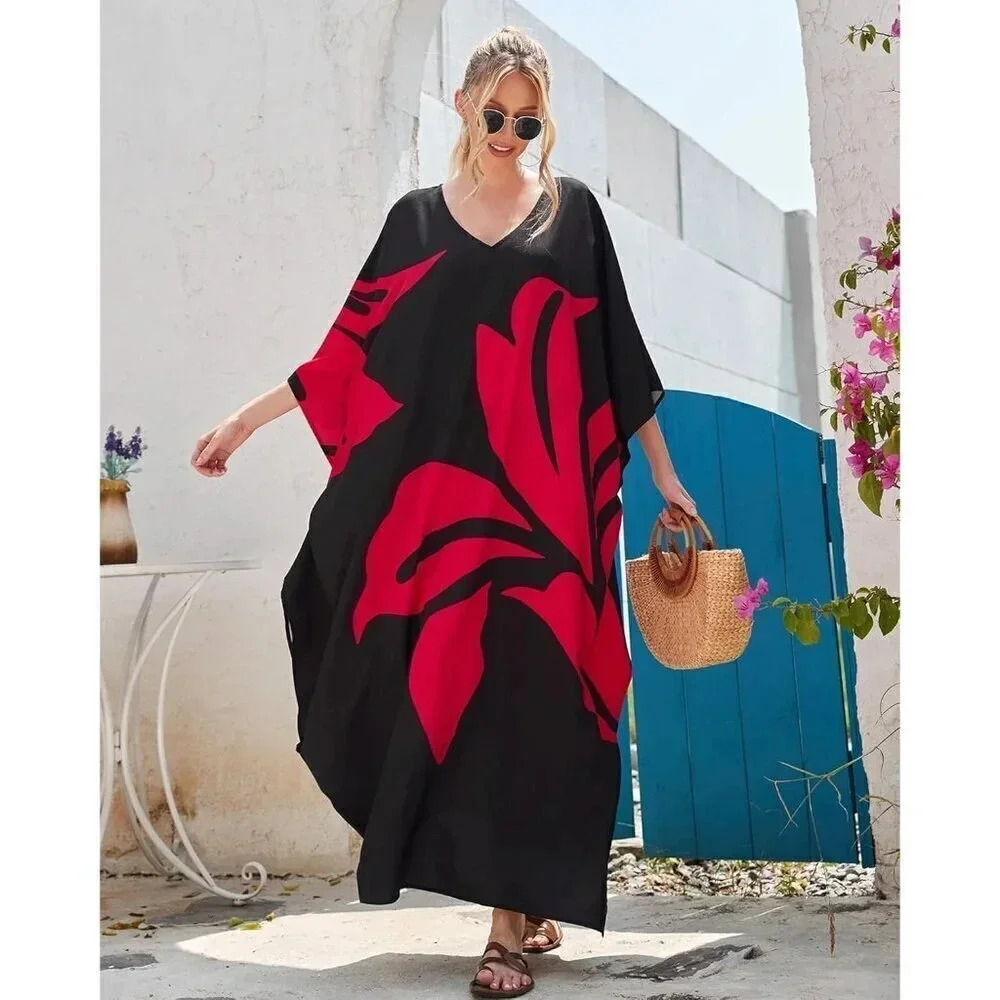 Womens Swimsuit Cover Up Bathing Suit black Bikini Long  Beach Dress - Picture 3 of 7